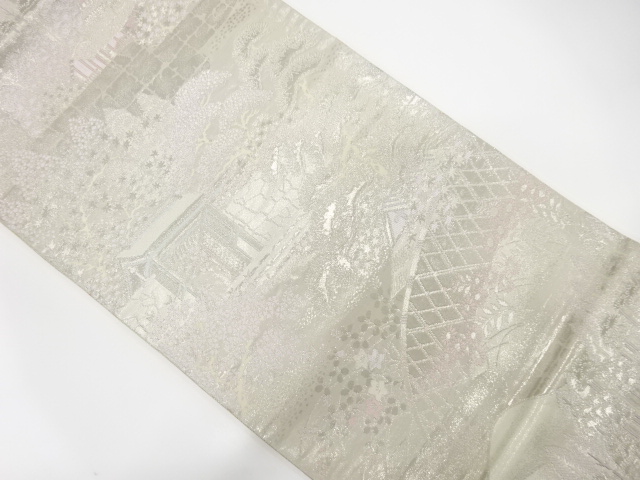 笠松に家屋模様織り出し袋帯